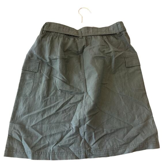 Liz Claiborne linen blend skirt with belt Olive size 10 new with tag - Picture 2 of 5